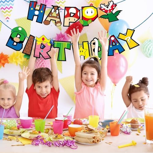 Birthday Banner for Gaming Fans Anime Party Decor