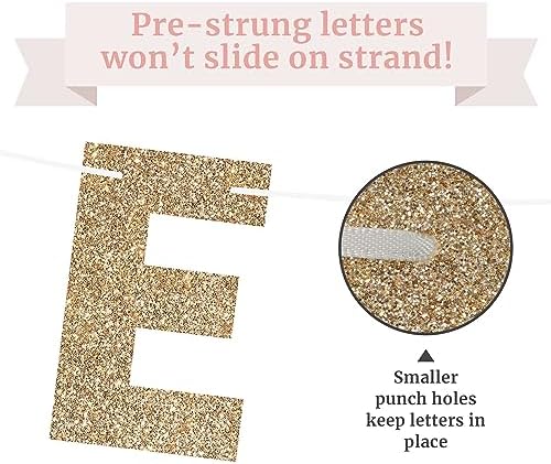 Pre-strung Who Said You Could Leave Banner - Gold Glitter