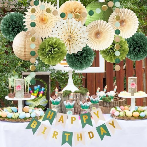 Olive Green Birthday Decorations Set