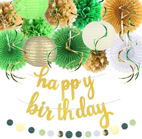 CAVETEE Birthday Decoration Set for Women and Girls - Green