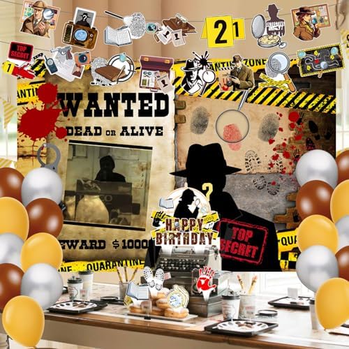 Detective Party Supplies 59 Pcs Murder Mystery Decor Set