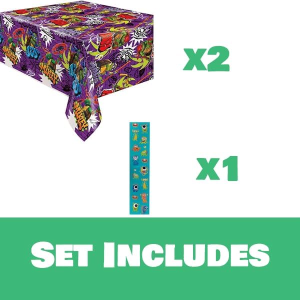 Unique TMNT Birthday Table Covers 2 Pack and Sticker Sheet