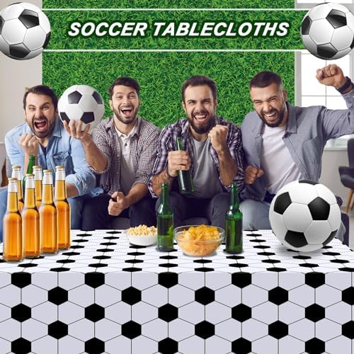 Preboun 5 Pcs Sports Themed Tablecloths for Birthday Party