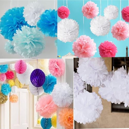 10pcs Dark Green Tissue Paper Pom Poms for Decorations