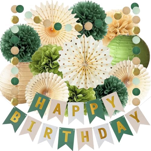 Olive Green Birthday Decorations Set