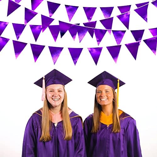 Purple Party Decorations Triangle Pennant Banner Flag Bunting Garland