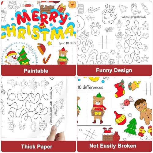 DISJOURNEY Christmas Coloring Tablecloth for Kids