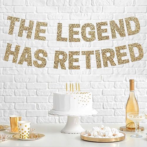 Perfect Occasion Pre-Strung Gold Glitter Happy Retirement Banner