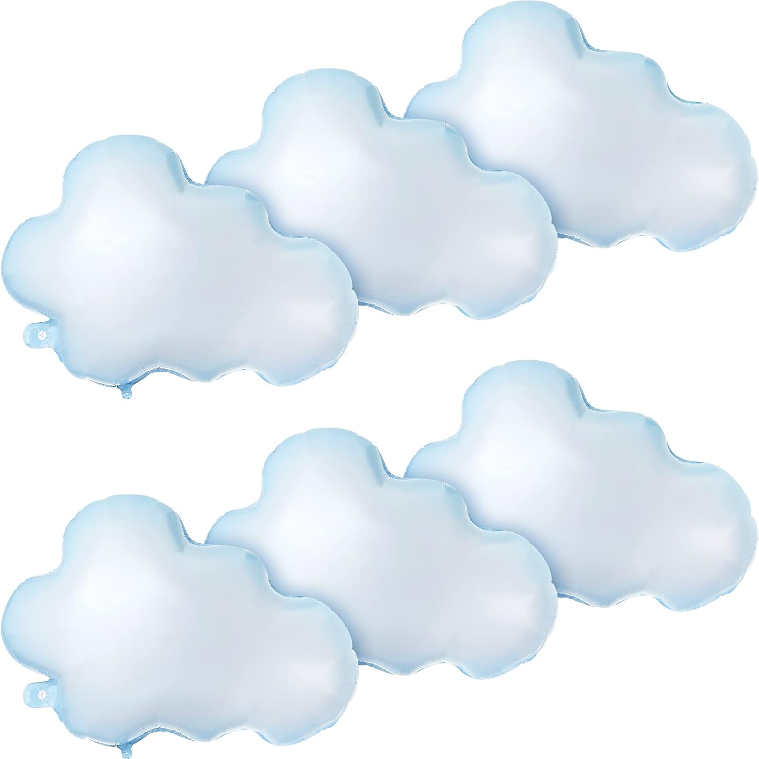 6 pcs White Cloud Foil Balloons for Birthday Decor