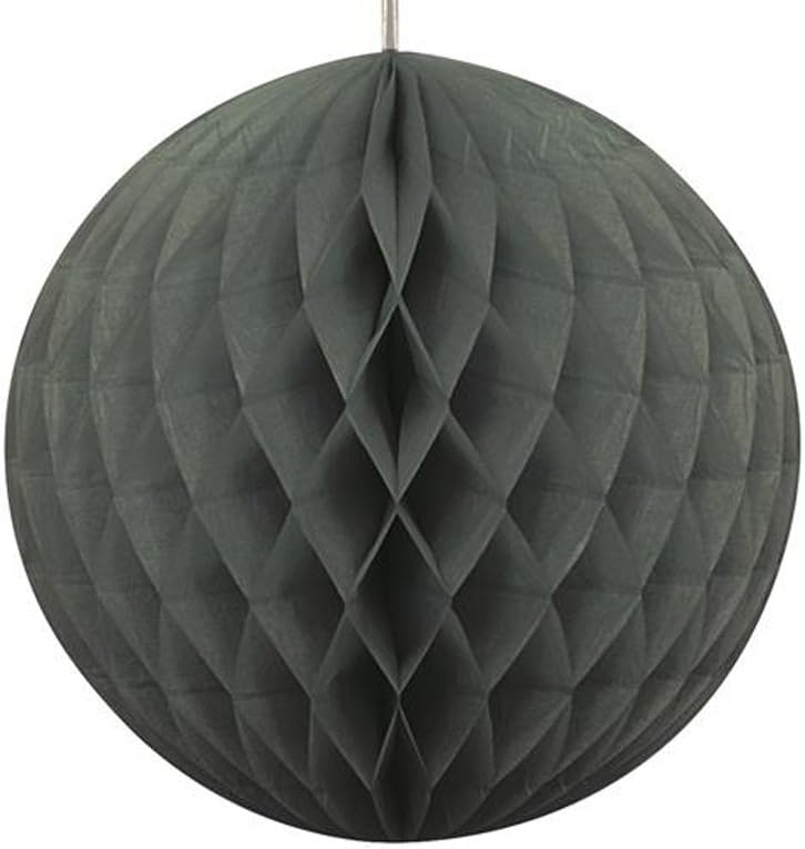 Black Solid Honeycomb Ball 8 Inch 1 Count Party Decor