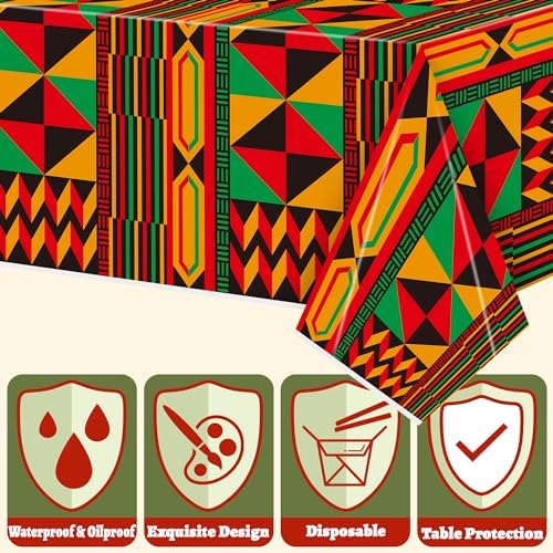3 Pack Happy Kwanzaa Tablecloth Decorations