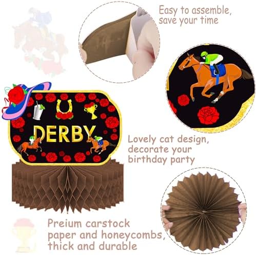 Umoin 14pcs Derby Day Honeycomb Centerpieces
