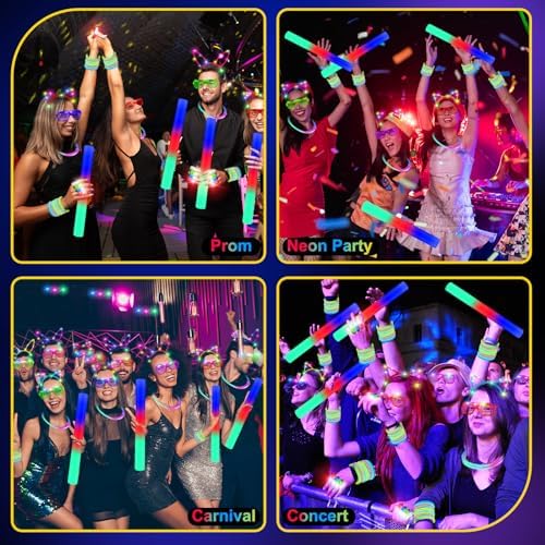 282 PCS Glow in the Dark Party Supplies for Wedding Birthday Concert
