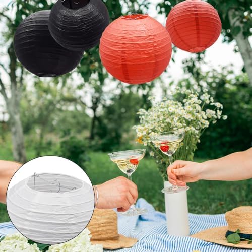 18 PCS Paper Lanterns and Pom Poms Decoration Set