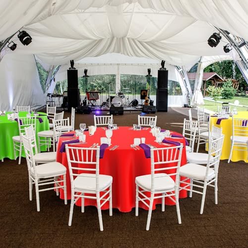 Oudain 84 Inch Round Plastic Tablecloth Set