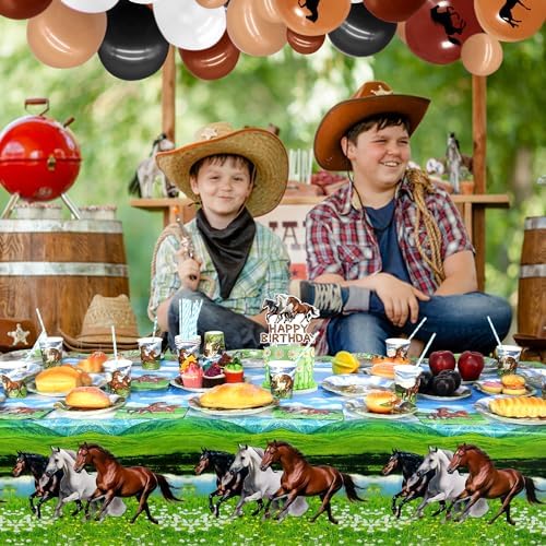 4 Pack Horse Themed Tablecloths for Parties