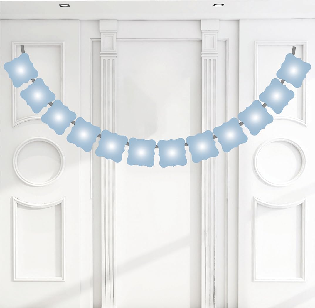 Dusty Blue Photo Banners with Slits for Easy Photo Insertion
