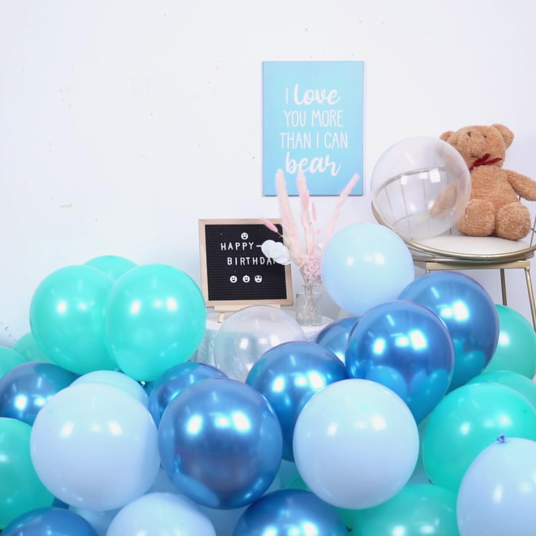 Teal Blue Balloons 60PCS Ocean Mermaid Party Decor