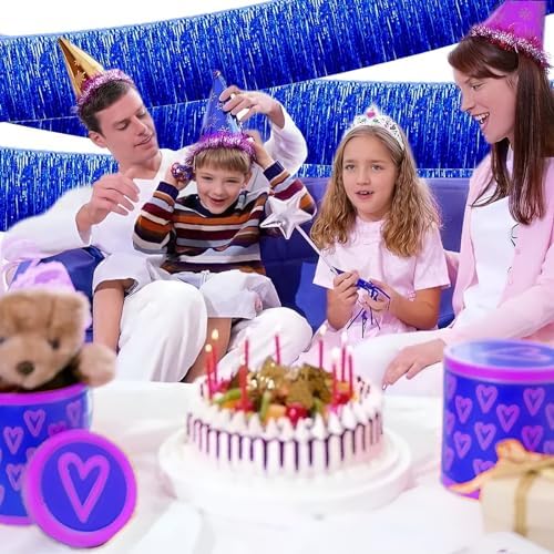 Blue Foil Fringe Garland 10FT 2packs for Party Decorations