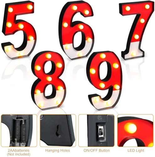Mudder LED Glowing Cartoon Numbers Party Decor