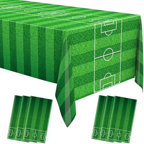Buryeah 3 Pcs Soccer Themed Tablecloths 54x108 Inches