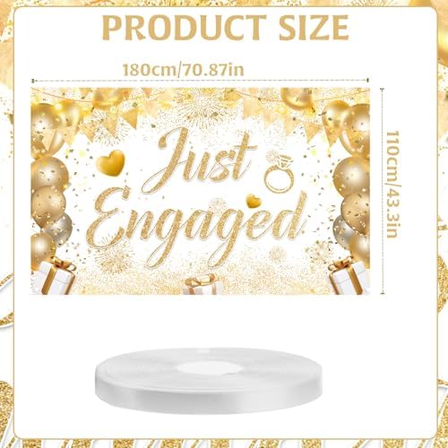 Just Married Engagement Party Decorations Banner Backdrop Balloons