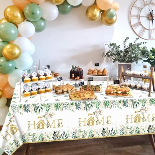 3 Pack House Warming Tablecloths with Rustic Floral Design 54x108 Inch