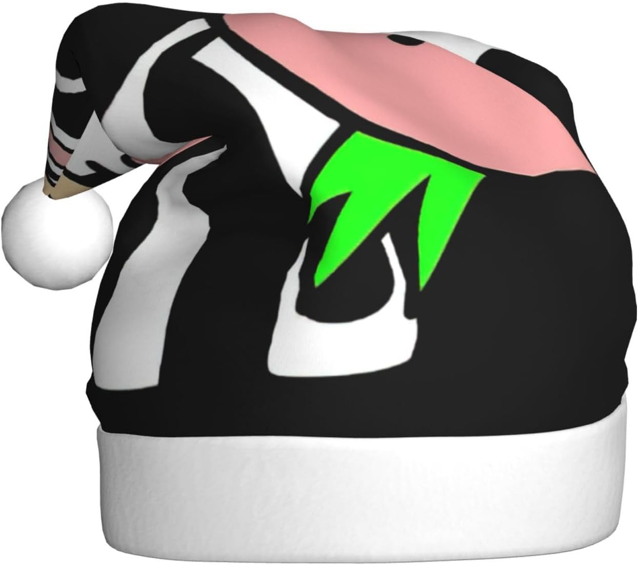 QINZHENG Personalized Santa Hat with Cute Cow Print