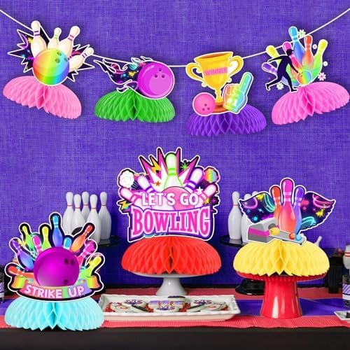 Kreatwow Bowling Party Decor Centerpieces 8pcs Set