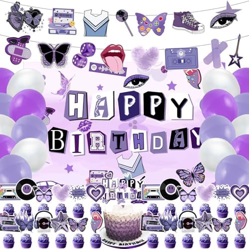 59 Pcs Pop Singer Birthday Party Supplies Set