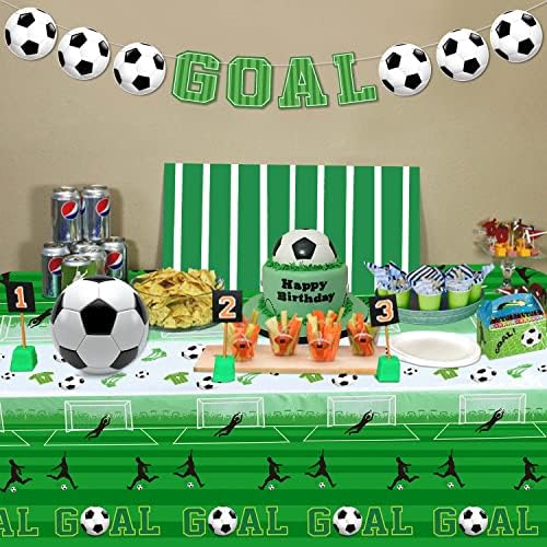 4 Pack Soccer Party Tablecloths - 51x106 Inches Disposable Cover
