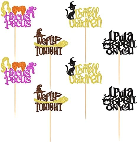 Ercadio 24 Pack Hocus Pocus Witch Hair Cupcake Toppers