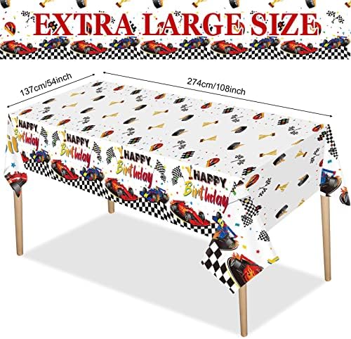 Tudomro 3Pcs Racing Car Tablecloth for Birthday Parties
