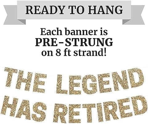 Perfect Occasion Pre-Strung Gold Glitter Happy Retirement Banner