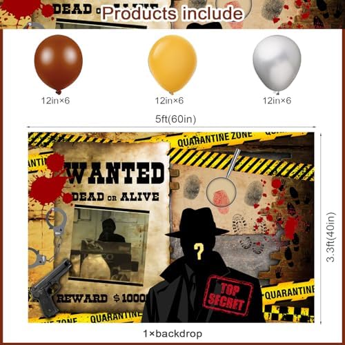 Detective Party Supplies 59 Pcs Murder Mystery Decor Set