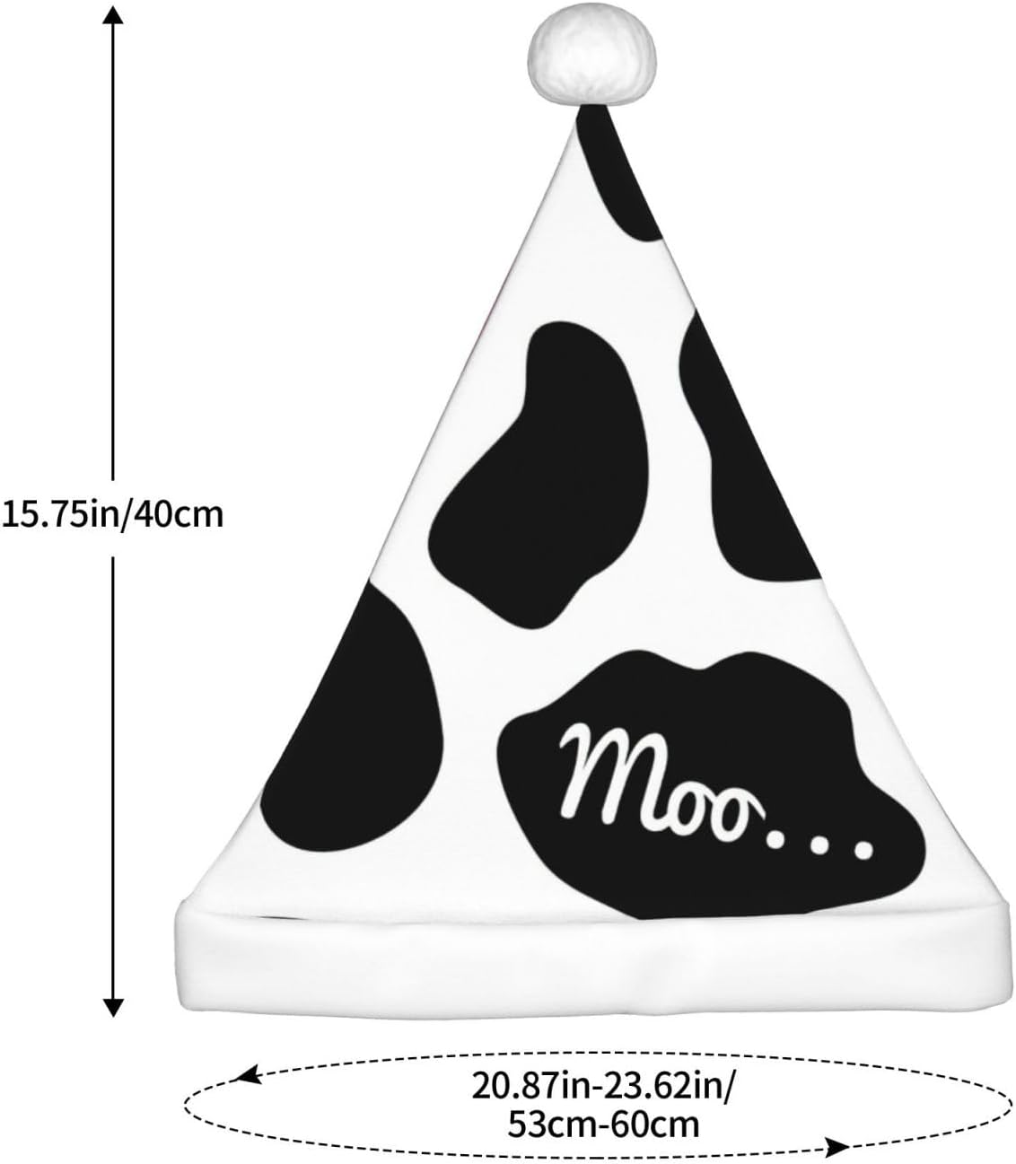 QINZHENG Personalized Santa Hat with Cow Print