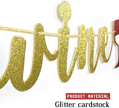 Glitter Wine Time Banner for Wine Whisky Parties