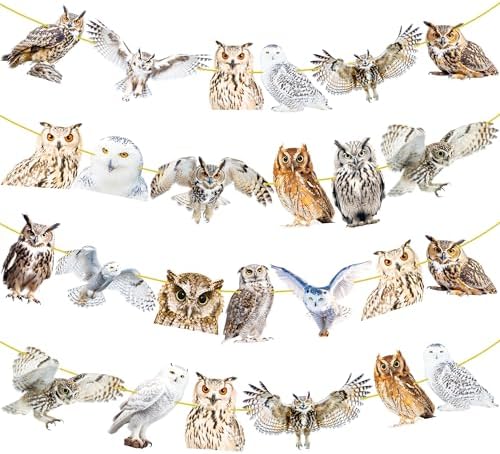 4pcs Owl Theme Banners for Party Decorations