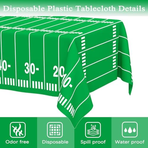 WNINK 2 Pack Football Tablecloths 54x108 Inch