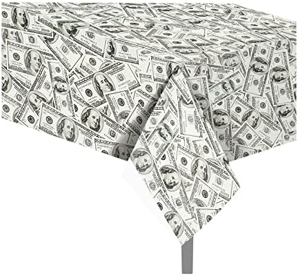 Dollar Birthday Party Tablecloths 2 Pcs 54x87In Disposable Plastic