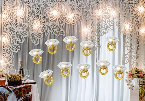 10Pcs Mini Diamond Ring Balloons for Engagement and Anniversary Parties