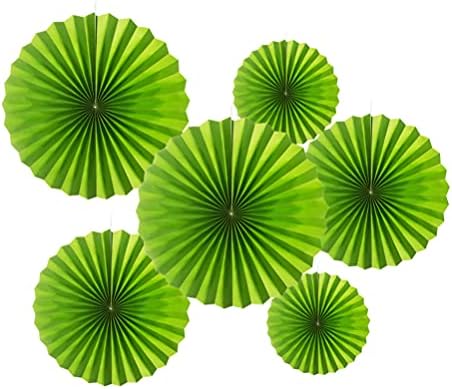 MOWO Green Paper Fans Hanging Decorations 6pc