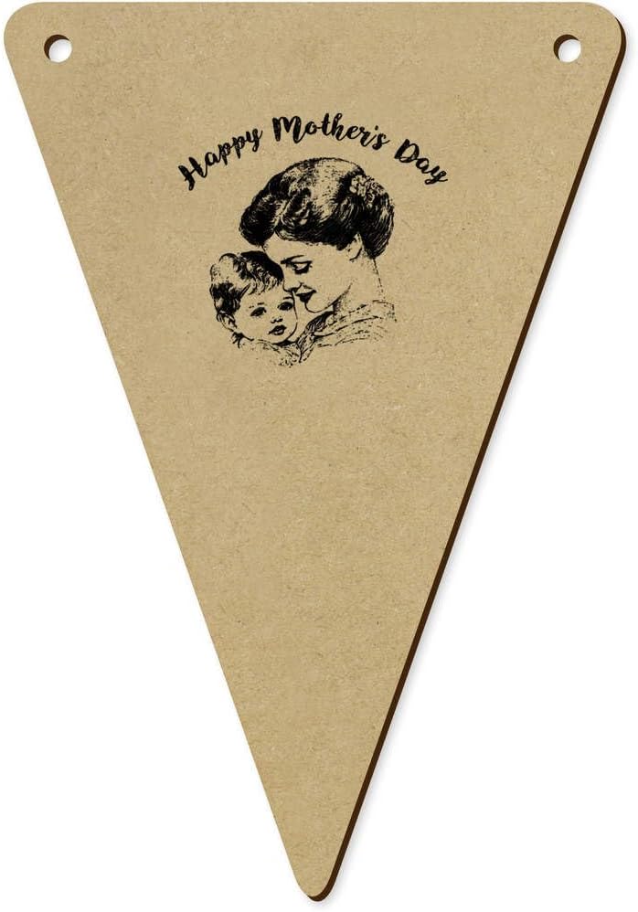 5 x 140mm Happy Mothers Day Wooden Bunting Flags