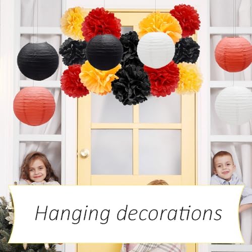 18 PCS Paper Lanterns and Pom Poms Decoration Set
