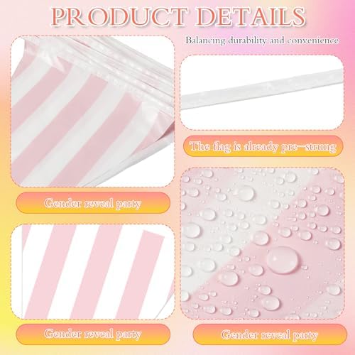 6 Pcs Pink Carnival Bunting Banner Decorations