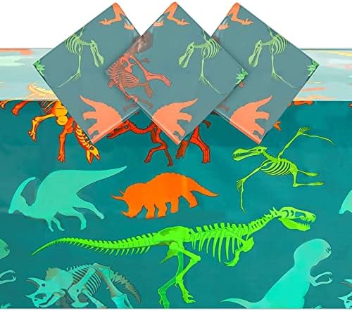 BLUE PANDA 3 Pack Dinosaur Tablecloth for Parties