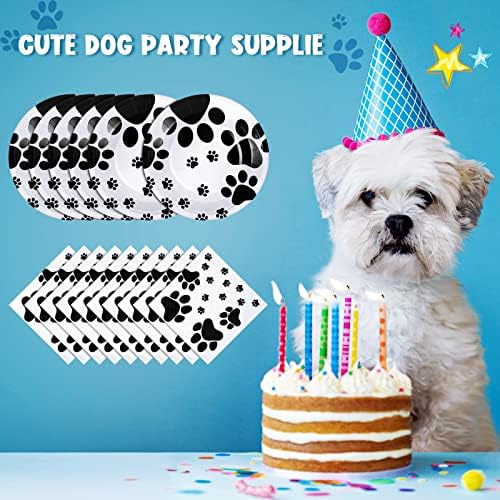 80 Pcs Dog Birthday Party Supplies 7 Inch Plates Napkins