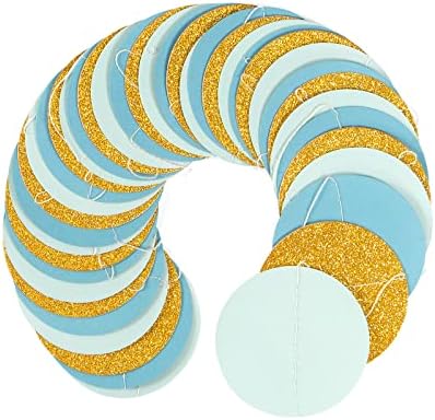 Light Dusty Blue Gold Party Garland 52Ft Birthday Wedding Decorations