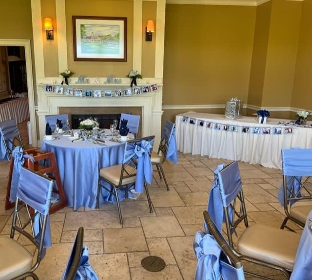 Dusty Blue Photo Banners with Slits for Easy Photo Insertion