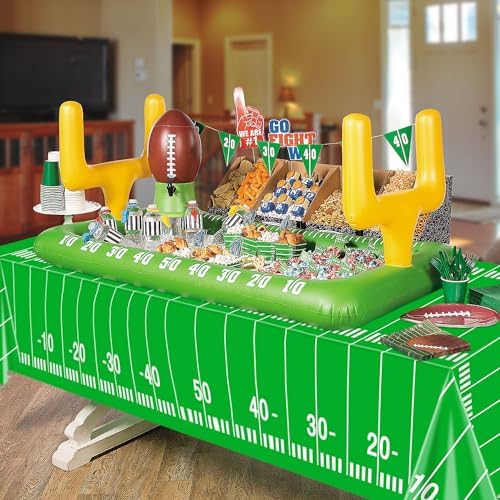 4 Pack Football Tablecloths for Game Day Party Decor